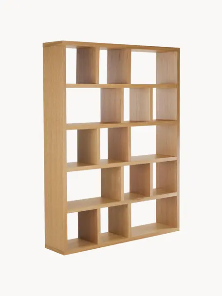 Groot boekenrek Portlyn, Frame: honingraatconstructie van, Oppervlakte: eikenfineer Dit product i, Eikenhout, B 150 x H 198 cm