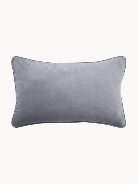 Poszewka na poduszkę z aksamitu Dana, 100% aksamit bawełniany, Szary, S 30 x D 50 cm