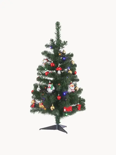 Künstlicher LED-Weihnachtsbaum Gently, Kunststoff, Dunkelgrün, Ø 50 x H 90 cm