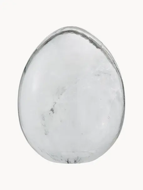 Pieza decorativa huevo artesanal de vidrio Murina, Vidrio, Transparente, Ø 10 x Al 15 cm