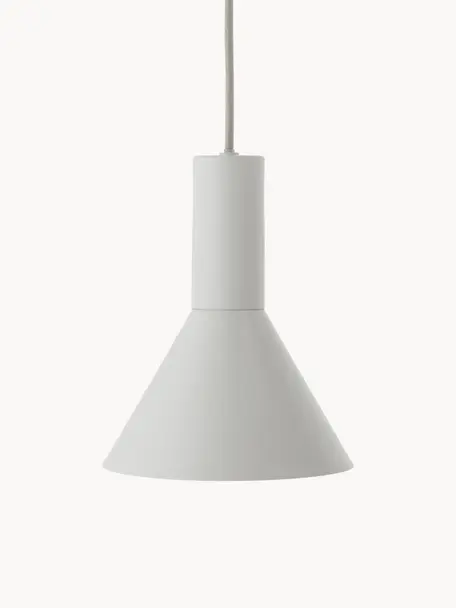 Kleine design hanglamp Lyss, Lampenkap: gecoat metaal, Lichtgrijs, Ø 18 x H 23 cm