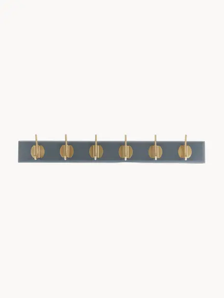 Appendiabiti da parete in legno Edgy, Asta: pannello MDF (fibra a med, Grigio, dorato, Larg. 60 cm