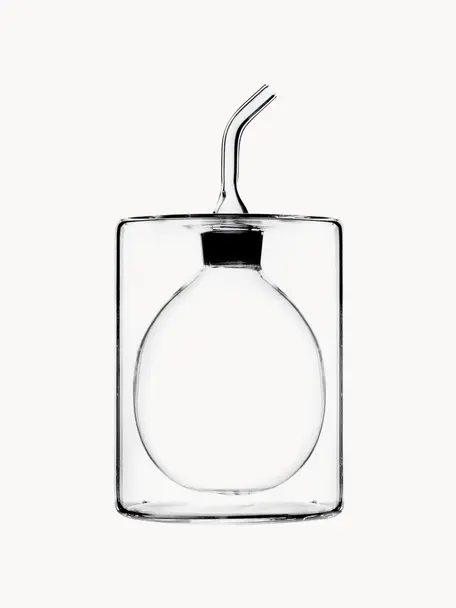 Ručně vyrobený dávkovač octa a oleje Cilindro, výška 15 cm, Borosilikátové sklo, Transparentní, Ø 8 cm, V 15 cm