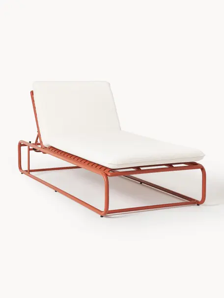 Zonnebed Caio, Bekleding: 100% polyester Met 20.000, Frame: aluminium, Gebroken wit, terracotta, B 86 x L 200 cm