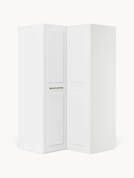 Modulární rohová šatní skříň Charlotte, šířka 115 cm, Bílá, Rohový modul, Š 115 cm x V 200 cm