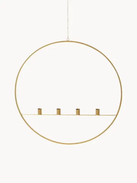 Bougeoir à suspendre Circle, Métal, Couleur dorée, Ø 60 cm