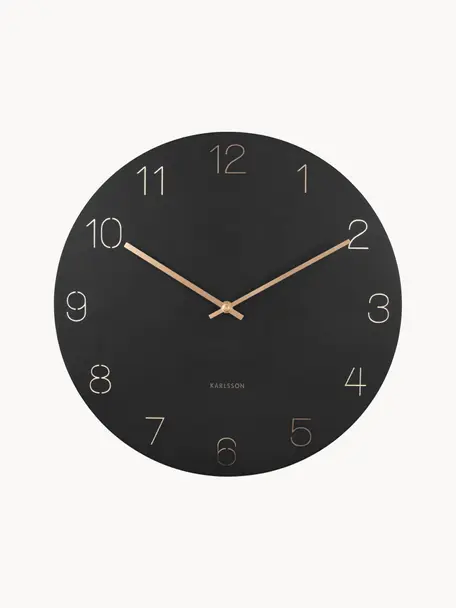 Horloge murale vintage Charm, Métal, enduit, Noir, Ø 40 cm