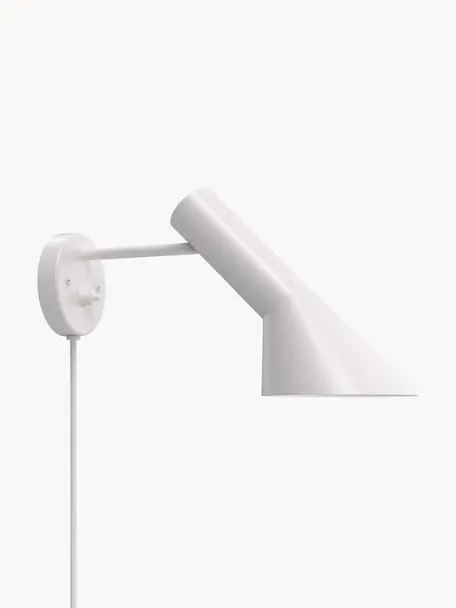 Wandlamp AJ met stekker, Lamp: gecoat staal, Wit, Ø 32 x H 18 cm