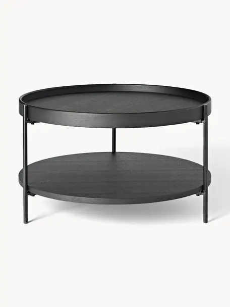 Table basse ronde Renee, Noir, Ø 69 cm