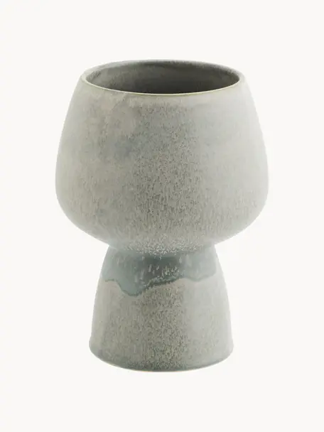 Übertopf Ilona, Steingut, Graugrün, Ø 16 x H 21 cm