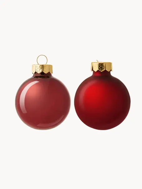 Bolas de Navidad Evergreen, tamaños diferentes, Rojo oscuro, Ø 4 cm, 16 uds.