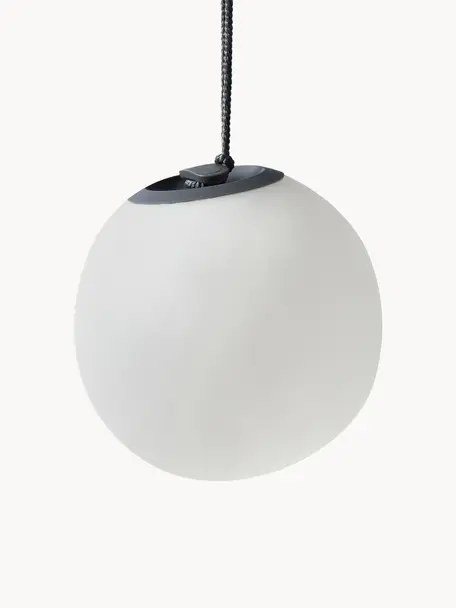 Lampada a sospensione portatile a LED luce regolabile con cambio colore e telecomando Norai, Lampada: polietilene, Bianco, grigio scuro, Ø 24 x Alt. 24 cm