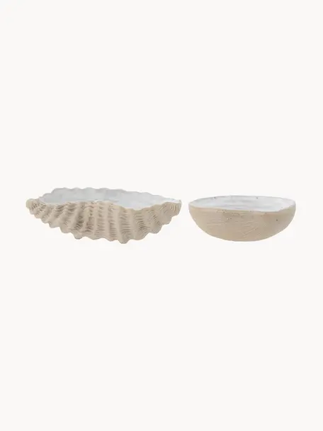 Set 2 ciotole decorative Bakur, Gres, Beige chiaro, bianco latte, Set in varie misure