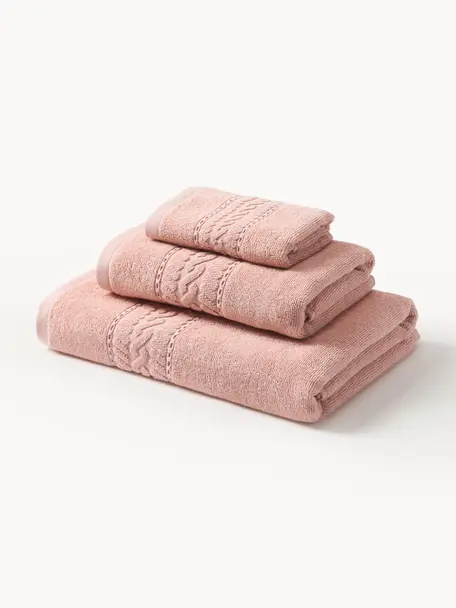 Handtuch-Set Cordelia, 3er-Set, Peach, 3er-Set (Gästehandtuch, Handtuch & Duschtuch)