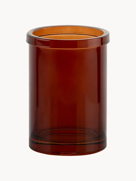 Kubek na szczoteczki Dorsey, Szklanka, Rdzawoczerwony, transparentny, Ø 7 x W 11 cm
