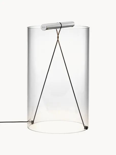 Lampe de bureau LED à intensité variable To-Tie, Argenté, transparent, Ø 21 x haut. 34 cm