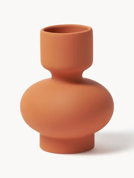 Vase Elta aus Steingut, Steingut, Ocker, Ø 12 x H 16 cm