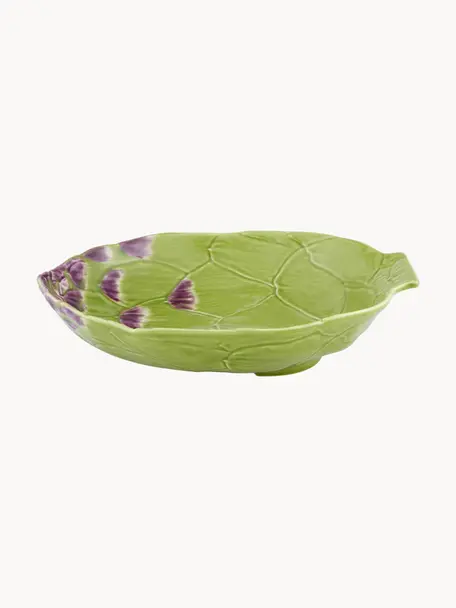 Ručně malované hluboké talíře Artichoke, 2 ks, Kamenina, Světle zelená, Š 28 cm, H 24 cm