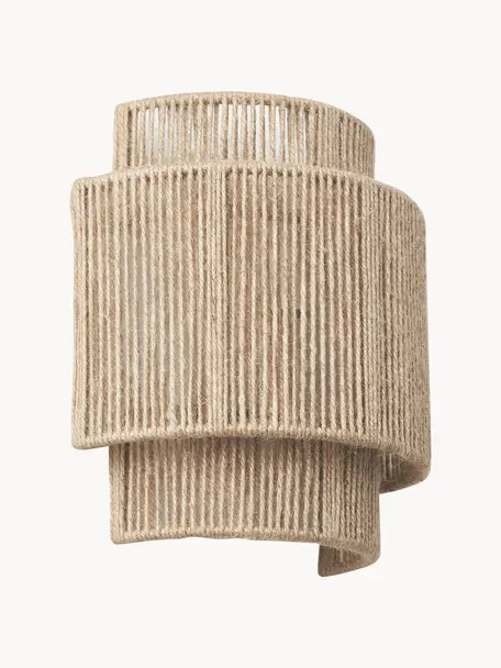 Applique murale en jute Cecillia, Brun clair, larg. 23 x long. 25 cm