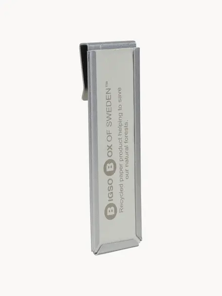 Portaetichette verticali Label 4 pz, Metallo rivestito, Argentato, Larg. 2 x Alt. 7 cm