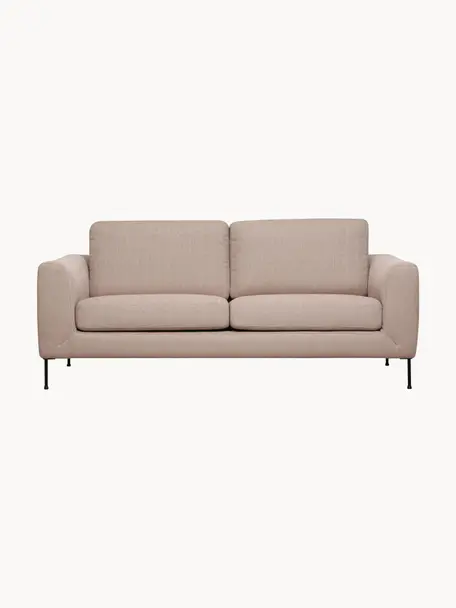 Divano 2 posti Cucita, Rivestimento: tessuto (poliestere) Il r, Struttura: legno di pino massiccio, , Piedini: metallo laccato, Tessuto beige, Larg. 187 x Prof. 94 cm