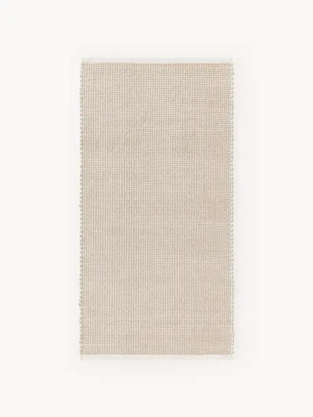 Ručně tkaný vlněný koberec Amaro, Světle béžová, krémově bílá, Š 80 cm, D 150 cm (velikost XS)