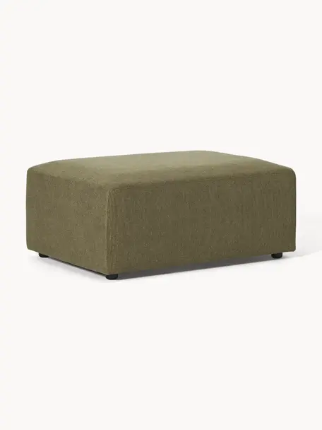 Hocker Melva, B 99 x T 72 cm, Bezug: 100 % Polyester Der strap, Gestell: Massives Kiefern- und Fic, Füße: Kunststoff Dieses Produkt, Webstoff Olivgrün, B 99 x T 72 cm