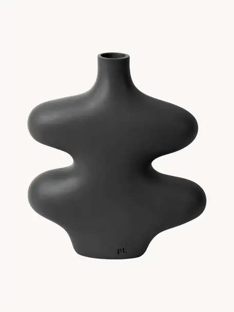 Wazon Curves, Poliresing, Czarny, S 18 x W 21 cm