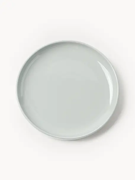 Piattino da dessert in porcellana Nessa 4 pz, Porcellana a pasta dura di alta qualità, Grigio chiaro lucido, Ø 19 x Alt. 3 cm