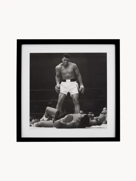 Impresión digital enmarcada Moh.Ali, Negro, blanco, An 40 x Al 40 cm