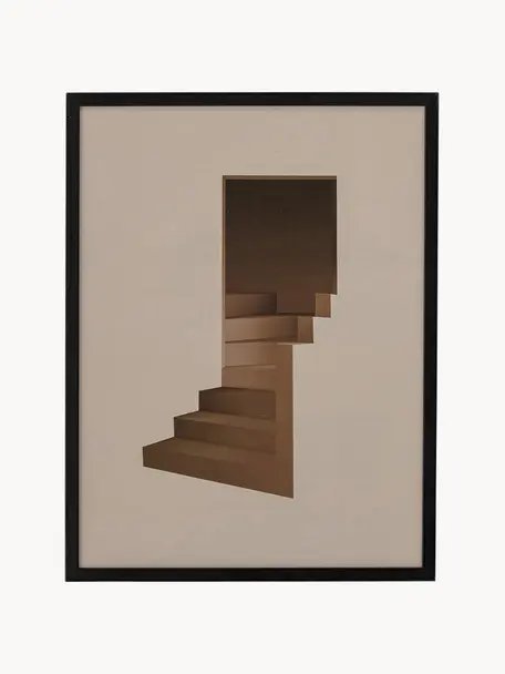 Gerahmter Kunstdruck Andrey, Rahmen: Kiefernholz, Brauntöne, B 32 x H 42 cm