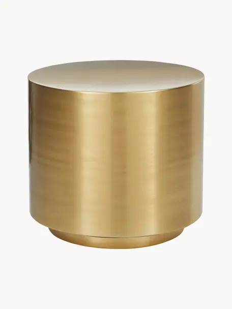 Odkládací stolek z kovu Step, Kartáčovaný kov, Zlatá, Ø 50 cm, V 46 cm