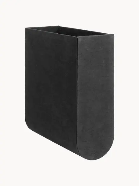 Caja artesanal Curved, Funda: 100% algodón, Estructura: cartón, Negro, An 12 x Al 33 cm