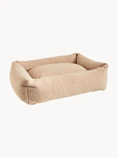 Bouclé-Hundebett Teddy, in verschiedenen Grössen, Bezug: Bouclé (100 % Polyester) , Bouclé Hellbeige, B 68 x T 55 cm