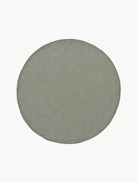 Okrągły dywan wewnętrzny/zewnętrzny Toronto, 100% polipropylen, Szałwiowy zielony, Ø 120 cm (Rozmiar S)