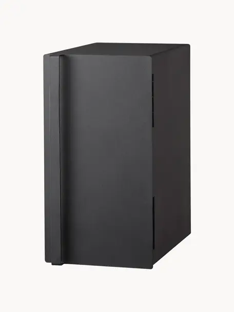 Vertikaler Brotkasten Tosca mit magnetischer Tür, Metall, beschichtet, Schwarz, B 22 x H 41 cm