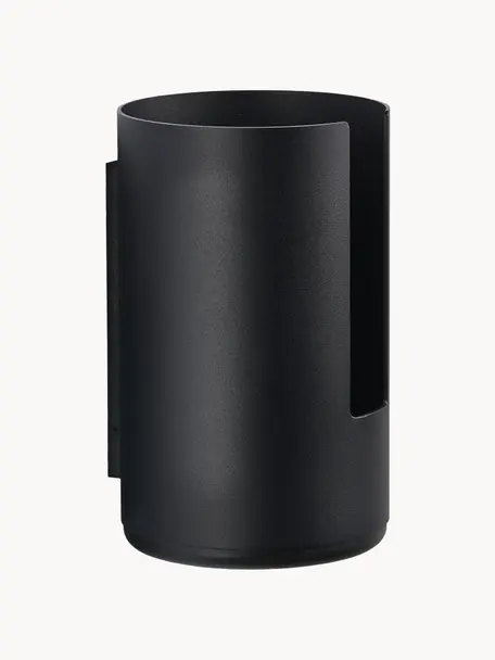 WC-papierhouder Rim van metaal voor wandbevestiging, Gecoat aluminium, Zwart, H 22 cm