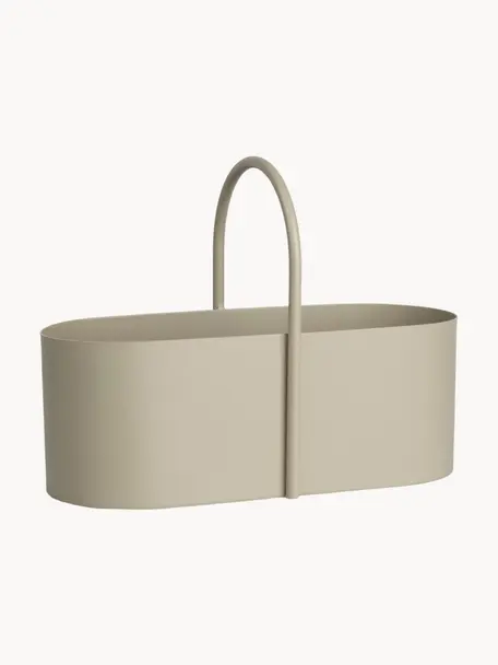 Boîte de rangement en métal Grib, Fer, revêtement par poudre, Beige clair, larg. 35 x prof. 17 cm