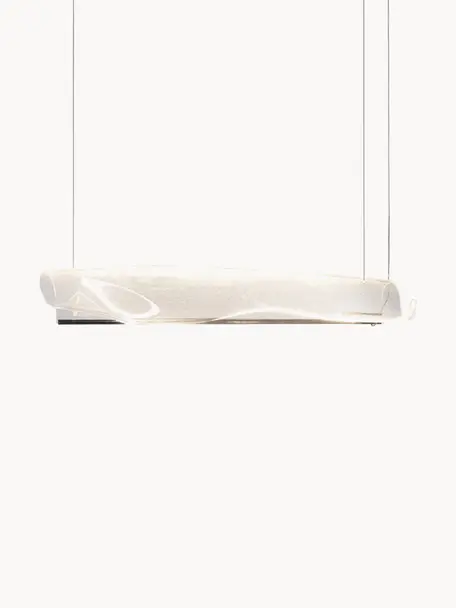 Lámpara de techo grande LED Cortina, Pantalla: vidrio acrílico, Estructura: metal anodizado, Cable: plástico, Transparente, plateado, An 30 x Al 40 cm