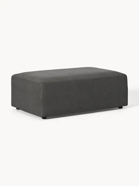 Pouf XL Melva, larg 116 x prof. 72 cm, Tissu anthracite, larg. 116 x prof. 72 cm