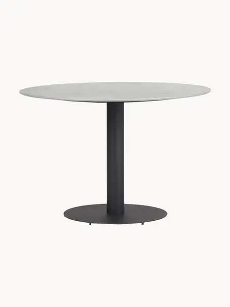Garten-Esstisch Troy aus Metall, Metall, beschichtet, Hellgrau, Schwarz, Ø 110 x H 74 cm