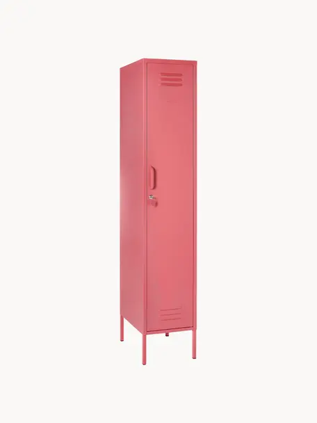 Armadietto piccolo The Skinny, Acciaio verniciato a polvere, Rosa cipria, Larg. 35 x Alt. 183 cm