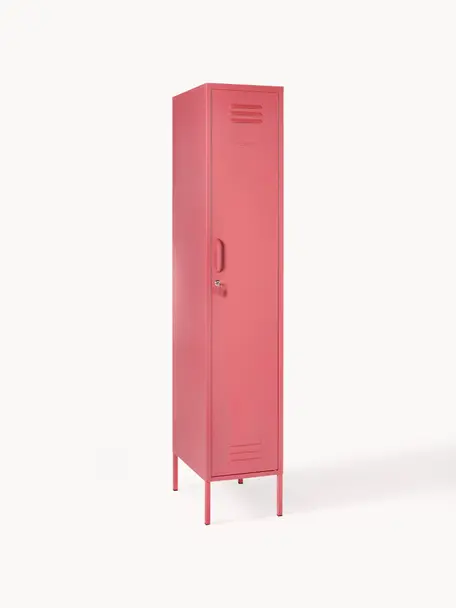 Armadietto piccolo The Skinny, Acciaio verniciato a polvere, Rosa cipria, Larg. 35 x Alt. 183 cm