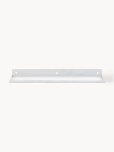 Estante de pared de metal Ledge, Metal recubierto, Blanco, An 43 x Al 4 cm