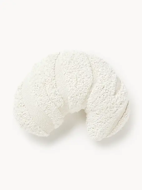 Cuscino in cotone con dettagli trapuntati Gabriel, Bianco latte, taupe, Larg. 40 cm