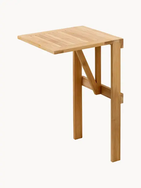 Table de jardin pliante en teck Balcony, Bois de teck, Bois de teck, larg. 45 x prof. 49 cm