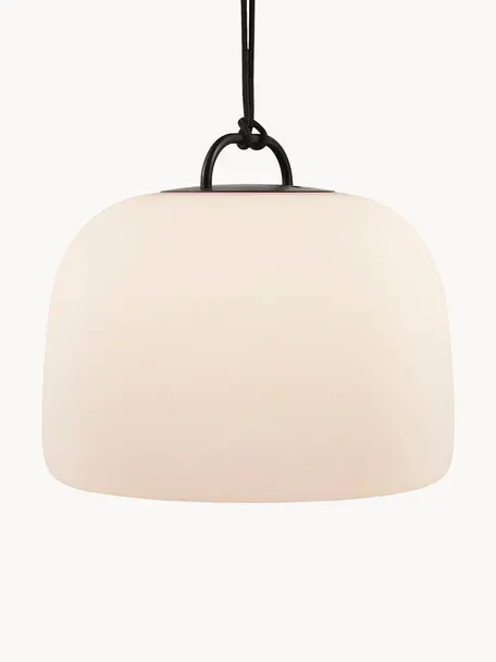 Lampe d'extérieur LED mobile à intensité variable Kettle, Blanc crème, noir, Ø 36 x haut. 31 cm
