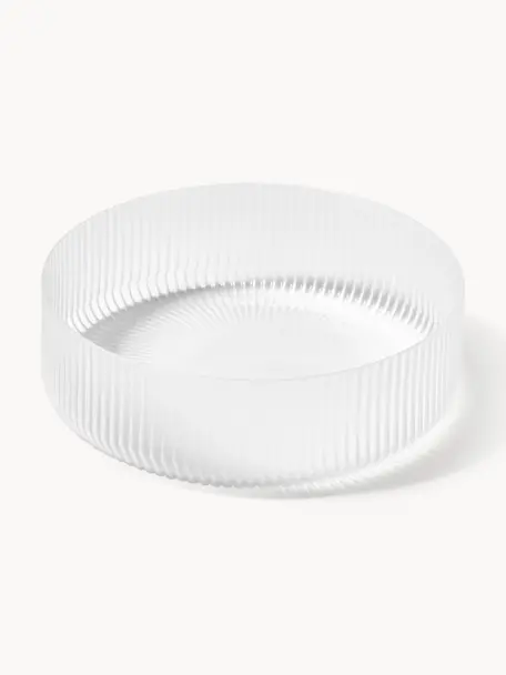 Bols striés soufflés bouche Ripple, 2 pièces, Verre, soufflé bouche, Translucide, mat, Ø 12 cm