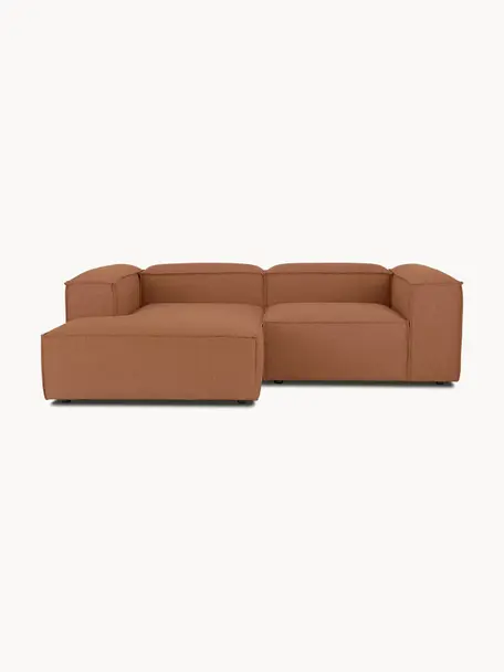 Narożna sofa modułowa Lennon, Tapicerka: 100% poliester Dzięki tka, Stelaż: lite drewno sosnowe, cert, Nogi: tworzywo sztuczne, Nugatowa tkanina, S 238 x G 180 cm, lewostronna