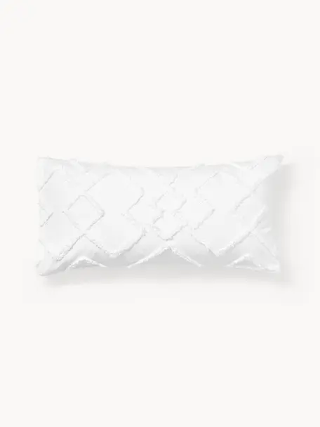 Poszewka na poduszkę z perkalu z tuftowaną dekoracją Faith, 2 szt., Biały, S 40 x D 80 cm